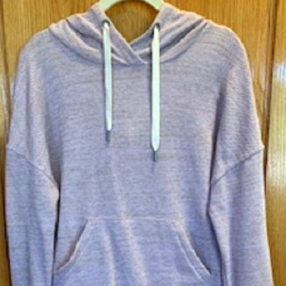 NWT Womens ANDEAWY Cotton Pullover Purple Heather Hoodie Sweater Size S